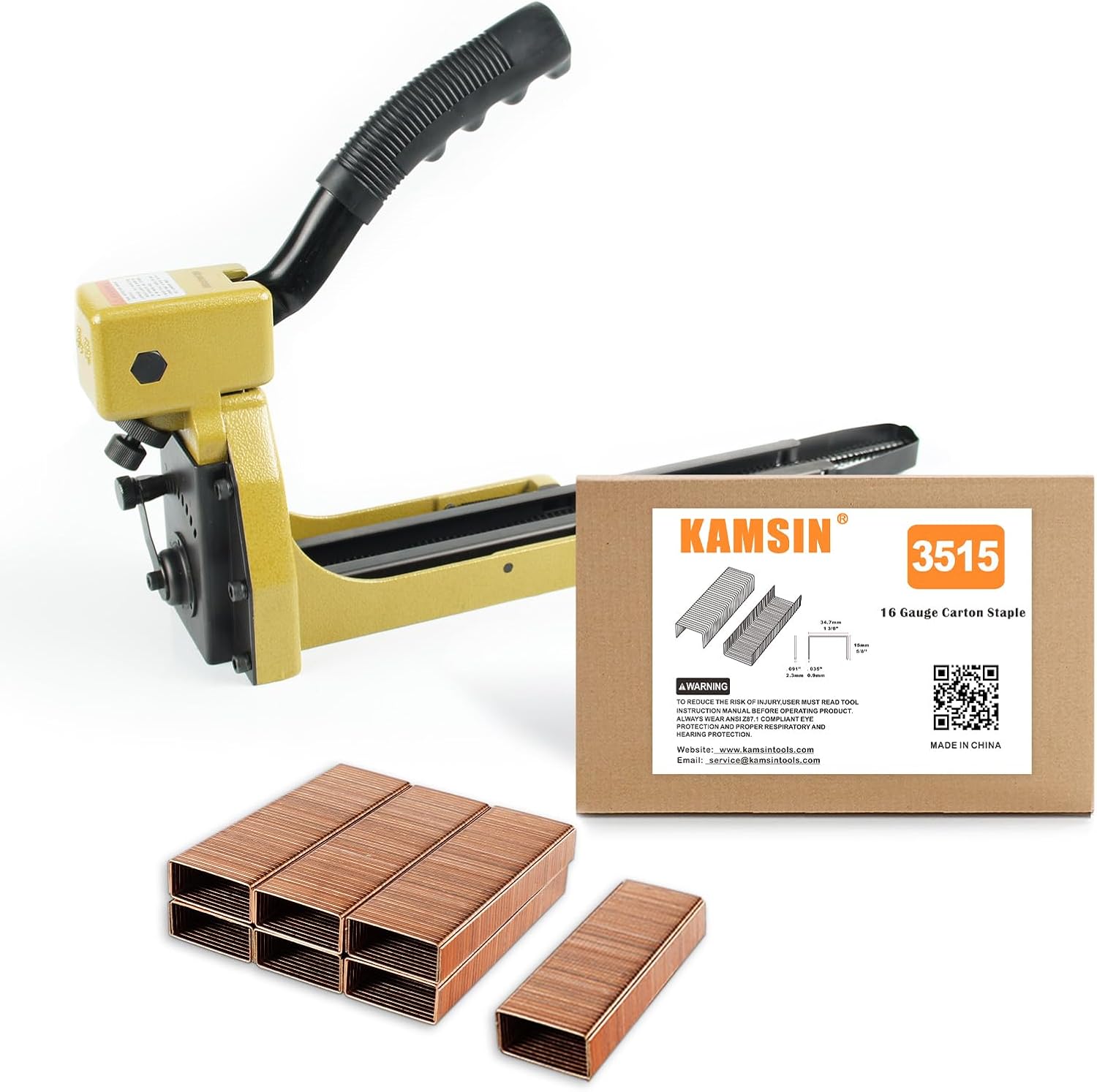 HB3515 Manual Carton Closing Stapler with 16 Gauge Carton Staples 2000PCS/BOX