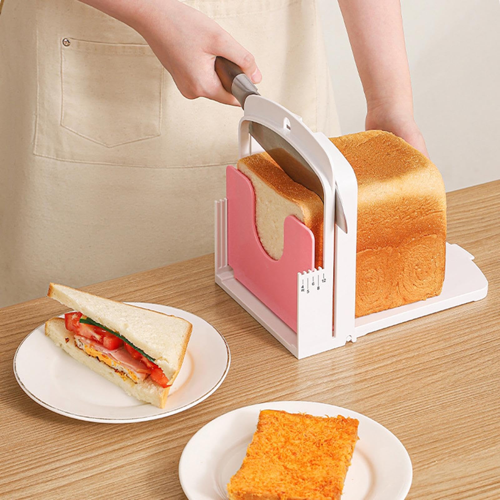 Affettatrice per pane – Affettatrice manuale fatta in casa per tagliare pane, toast, utensili da cucina per affettare arrosti, panini, bagel toast