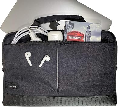 Moserini 13 - 13.3 Taban Korumalı, Omuz Askılı Macbook Air-Pro Laptop Çantası (Siyah)