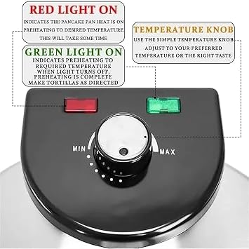 1100W Automatic Electric Roti & Chapati Maker Machine 10 Non-Stick Double-Sided Heating with Adjustable Temperature & Indicator Lights