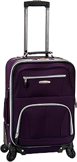 Rockland Pasadena Softside Spinner Wheel Luggage, Purple, Carry-On 20-Inch
