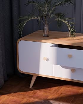 木製デスク 引き出しにハート型切り抜き 木製デスク 引き出しにハート型切り抜き