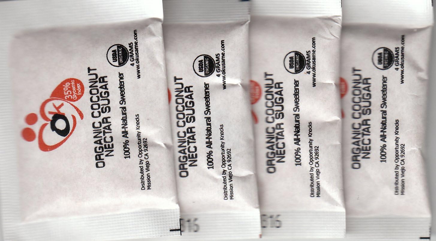 OK Organic All-natural Coconut Sugar Single-serve Packets, 3.39 Oz (24 Packets) (Pack of 2)