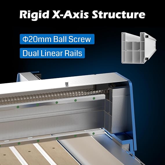 SainSmart Genmitsu PROVerXL 4x4 CNC Machine, Support Dual Z-Axis, Closed-loop Stepper Motor, Ball Screw Drive System, Large Milling Area for Wood Metal Carving, Work Area 51.18'' x 51.18'' x 4.72''