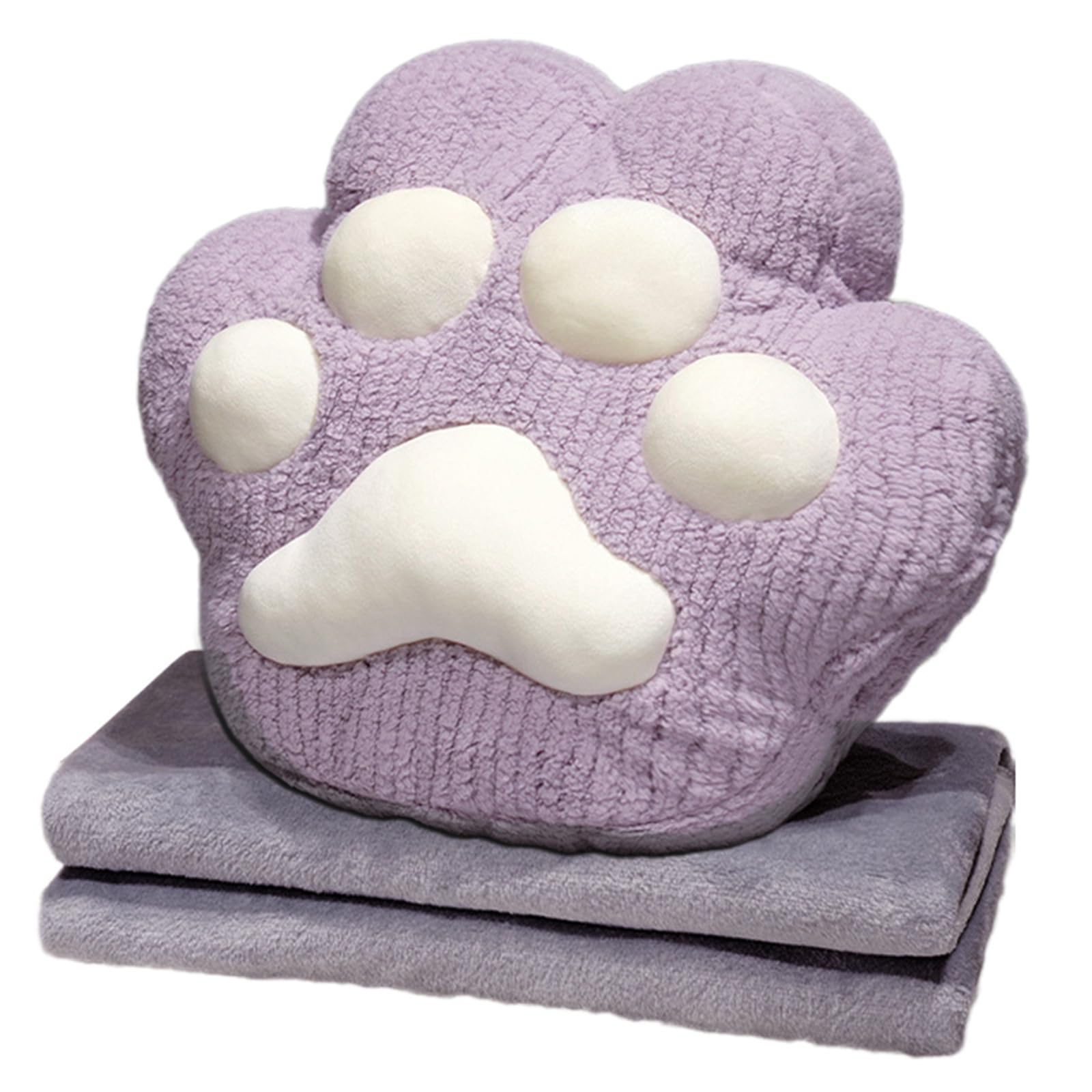 Nucelit Multifunctional Cats Paws Pillow 2 in 1 Hand Warmer Quilts for Naping Air Conditioning Blanket Folding Pillow Air Conditioning Blanket
