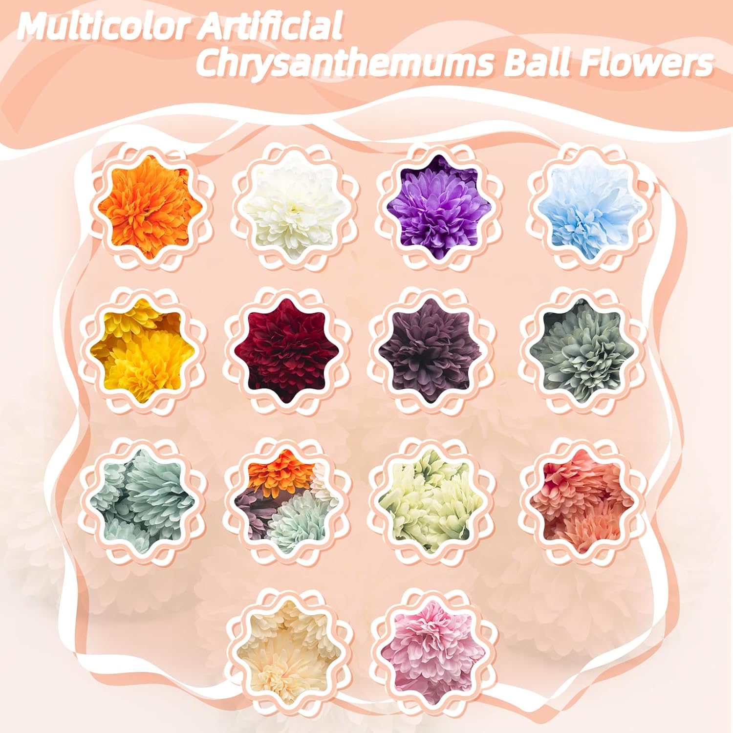 10Pcs Light Pink Artificial Chrysanthemums Ball Flowers,Artificial Flowers Stemless Faux Ball Chrysanthemum for Home,Lifelike Artificial Chrysanthemum Ball Flowers for DIY Wedding Party Decoration - Image 3