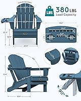 Vista 39 de SERWALL - Silla plegable Adirondack para patio, jardín, exterior, resistente a la intemperie, sillas para hoguera, color naranja