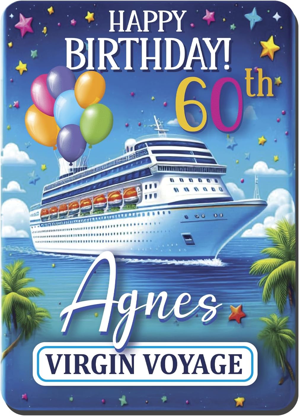 CFMONOGRAM Cruise Door Decorations Birthday Magnetic - 50th Birthday Cruise Ship Door Decorations, Cruise magnets, Fun Happy Birthday Ship Cabin sign 10" Tall Large Magnet (Style 2)