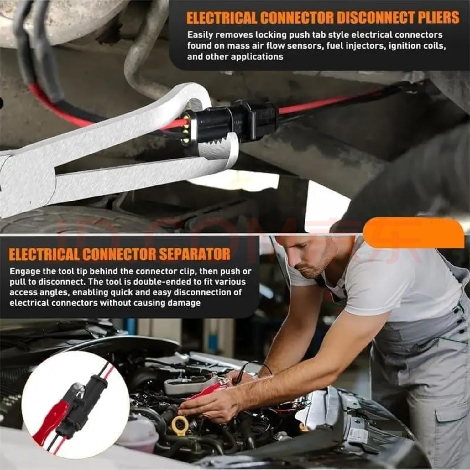 Kit 5 Pzs Electrical Disconnect – Hose Clamp & Trim Removal Tools, High-Carbon Steel Connector Separator for Automotive Repair (1 set)