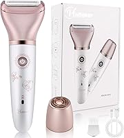 RenFox 2-in-1 Electric Shaver for Women: Painless Wet/Dry Hair Remover for Face, Legs, Underarms & Bikini - USB Rechargeable Trimmer