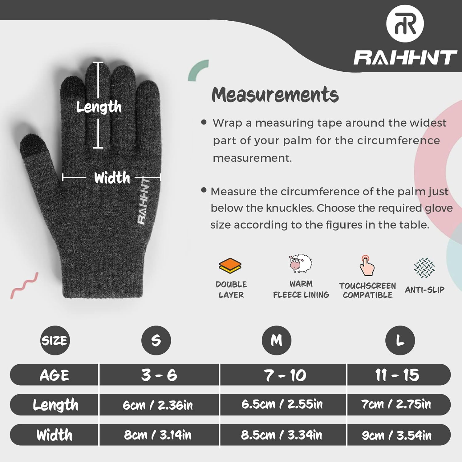 Kids Winter Gloves for Boys Girls Children Toddler Thermal Wool Knit Gloves with Insulated Fleece Lining Keep Hand Warm Gift - Image 6