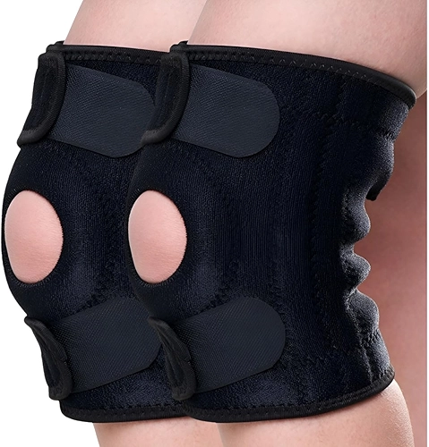 Kit 2 Joelheiras Par Compressão Ortopedica Articulada 3 Faixas Patelar Reforçada Dores na Perna