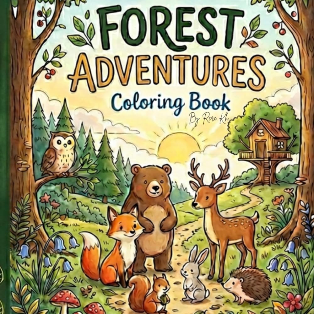 Forest Adventures Coloring Book: A Fun Outdoor Journey with Wild Animals, Camping Scenes, and Nature Explorations