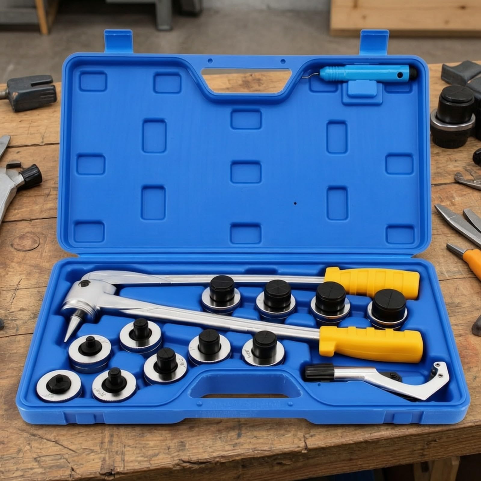 kowaku Kit d’évasement Coupe-Tube | Mallte Transport Rigide, sans Bavure, Outillage, pour Climatisation, Chantier, Techniciens, Plombiers, Métrique