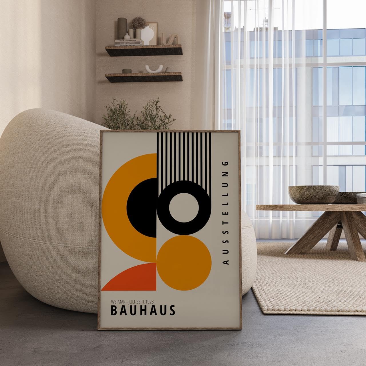 ARTINSPIRIO Poster Impression d'art Bauhaus - Orange (sans cadre) - 50 x 70 cm - Poster de qualité supérieure