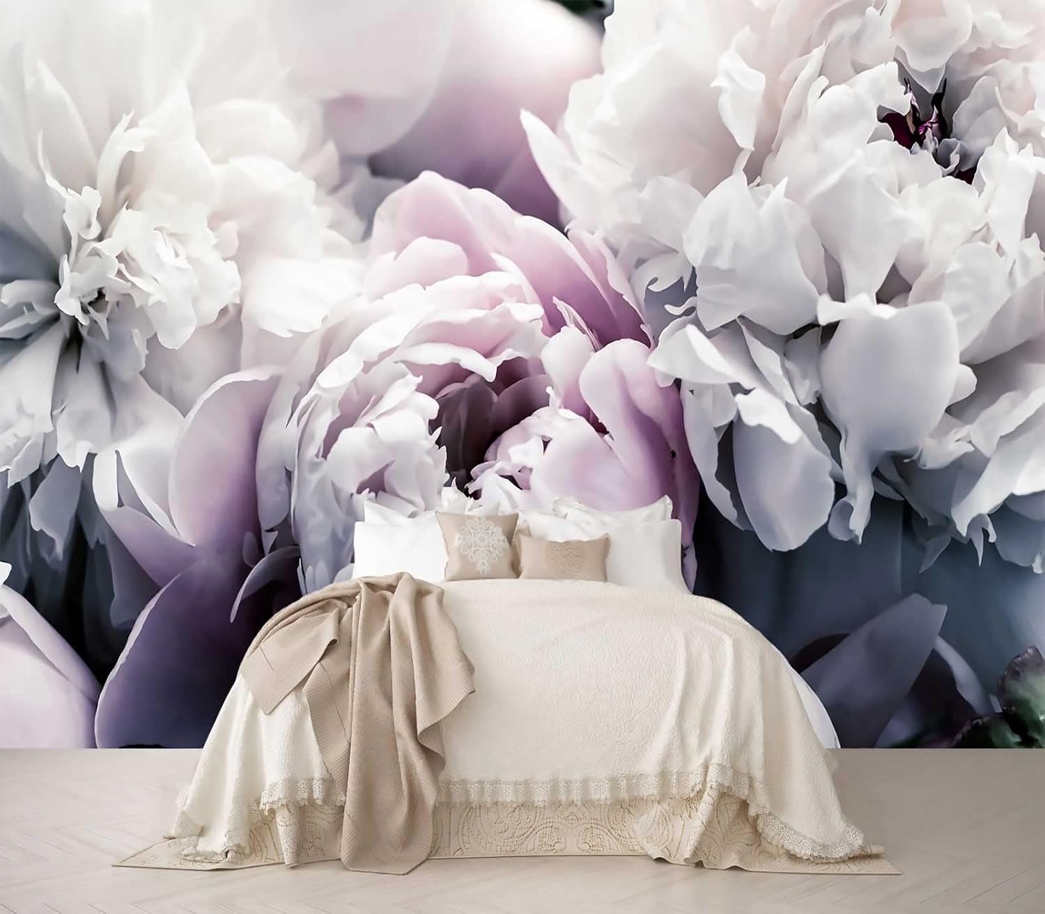 Reyhui Floral Wallpaper Mural Large Rose Flowers Mural for Bedroom Living Room Wall (not self-Adhesive)