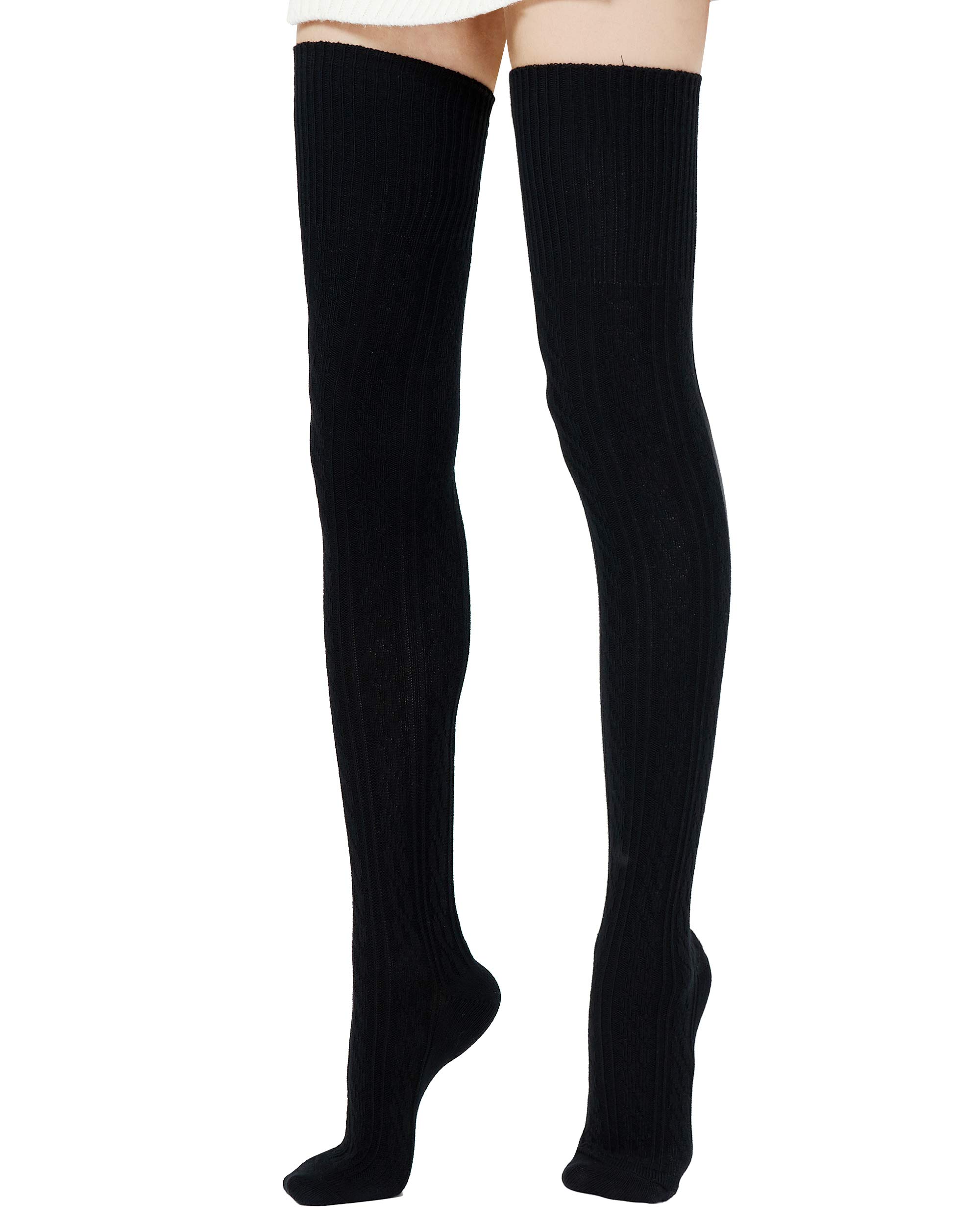 Kayhoma Extra Long Cotton Thigh High Socks Over the Knee High Boot Stockings Leg Warmers