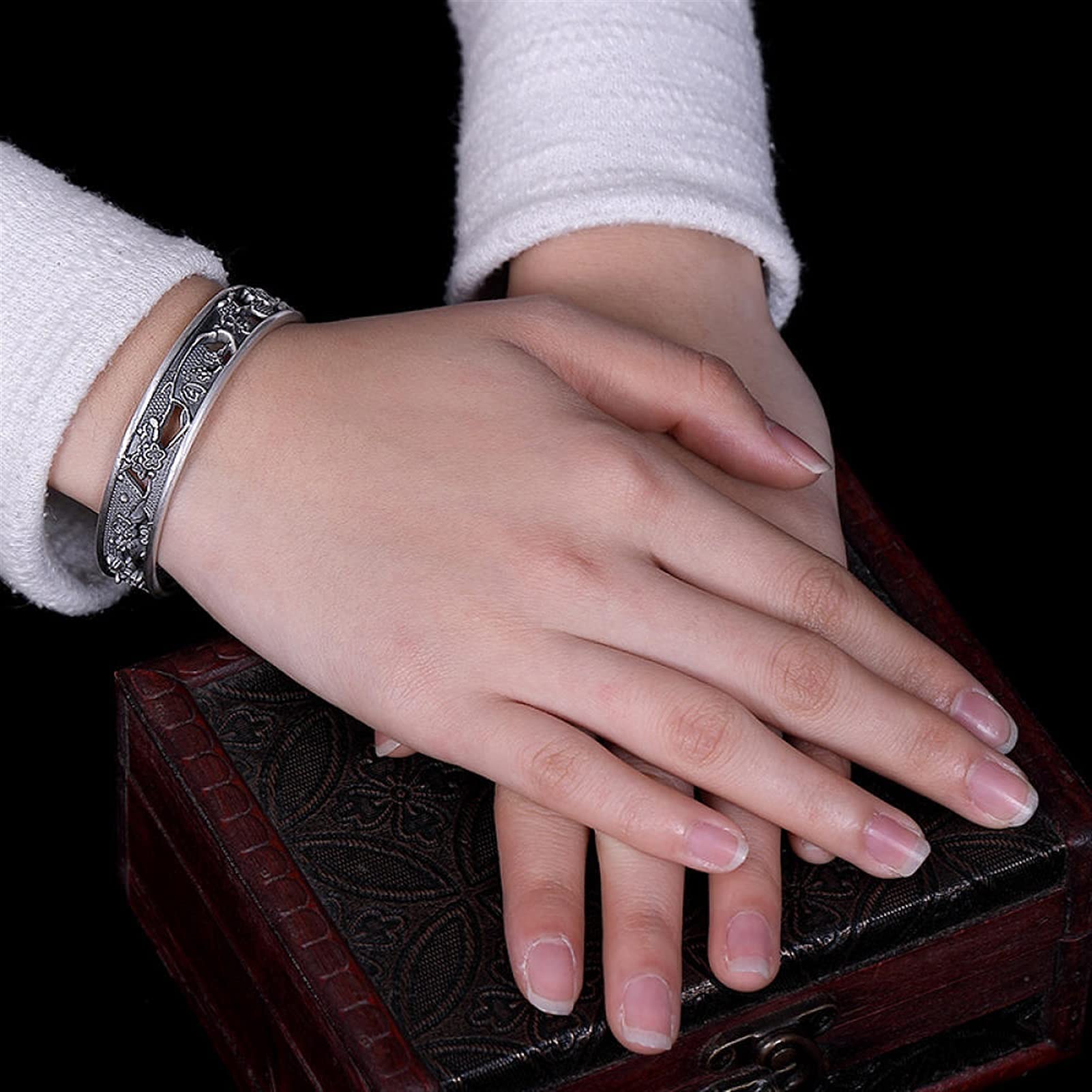 Amazon.co.jp: バングル S999 純銀 マットシルバー オープン