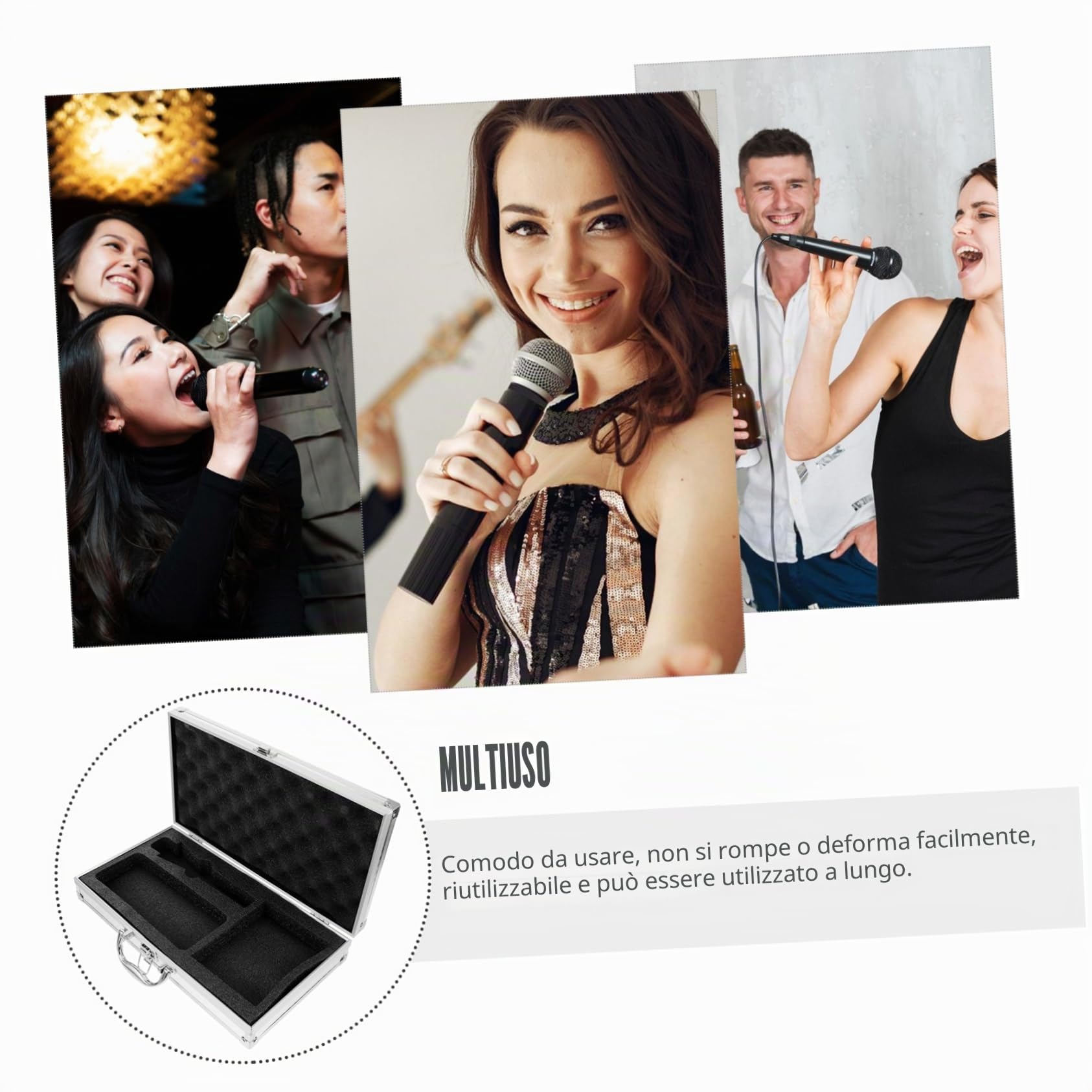 Custodia Rigida Per Microfono Vano Per Scheda Audio e Supporto Custodia Portatile Resistente All Usura Protettiva Per Trasporto e Conservazione Microfoni