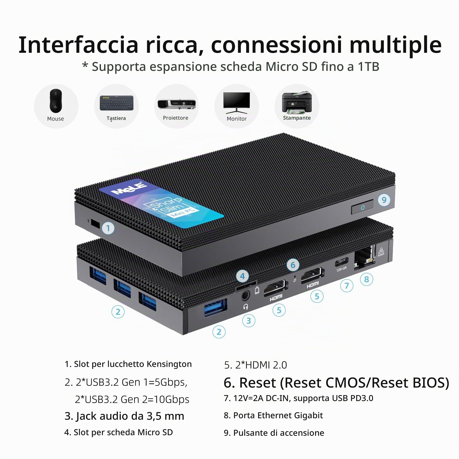 Mele Quieter3Q Mini PC senza ventola N5100 8GB 128GB piccolo desktop