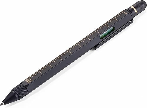 Troika CONSTRUCTION Bolígrafo multitarea - PIP20BG - NegroOro - Regla de centímetros y pulgadas - Escala de 165.6ft y 1164.0ft - Nivel de espíritu -