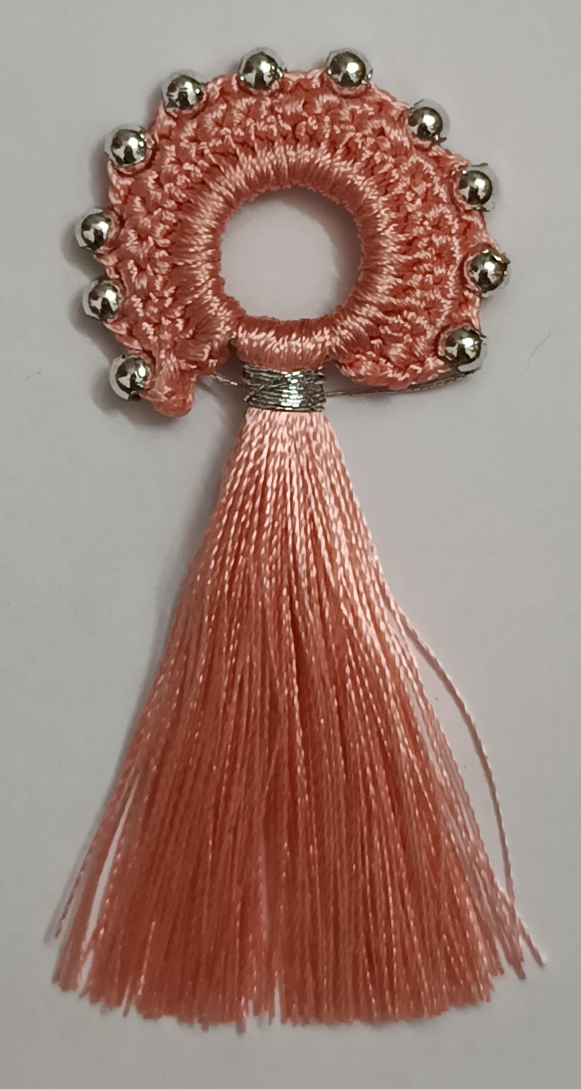 APCORD 8088 Silk Thread Readymade Kuchu, Ready to Stitch Kuchu for Sarees - Pearl Pink Colour (Pack of 22)