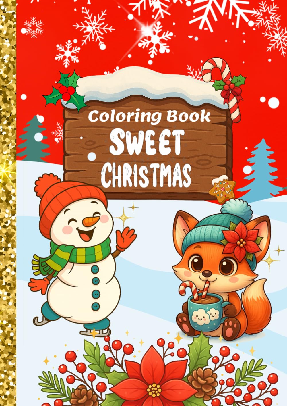 Sweet Christmas — Coloring Book | 80 Adorable Holiday Illustrations for Kids and Families:: Santa Claus, Reindeer, Christmas Trees, Snowmen, Fairies, ... — Perfect Christmas Gift and Family Activity