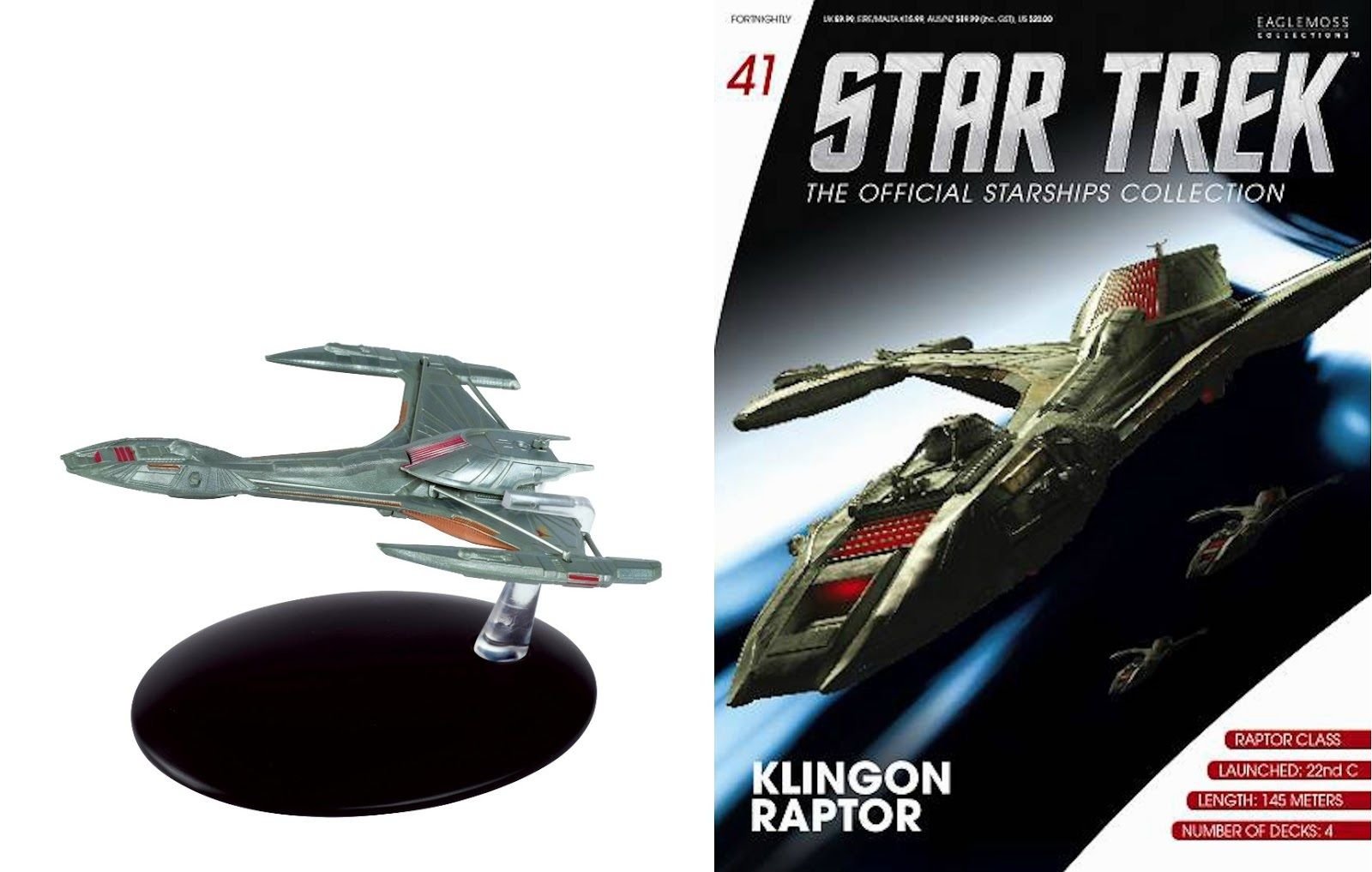 Eaglemoss Star Trek EM-ST0041 Starships Klingon Raptor & MAGAZINE #41 IN STOCK ,#G14E6GE4R-GE 4-TEW6W267509