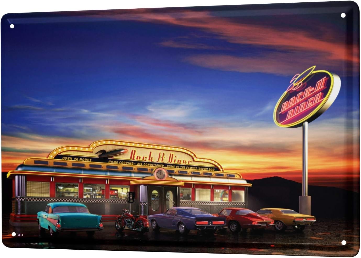 Grande Plaque Décorative Rétro Saloon Bar XL 60x33 Cm - Style Western Américain