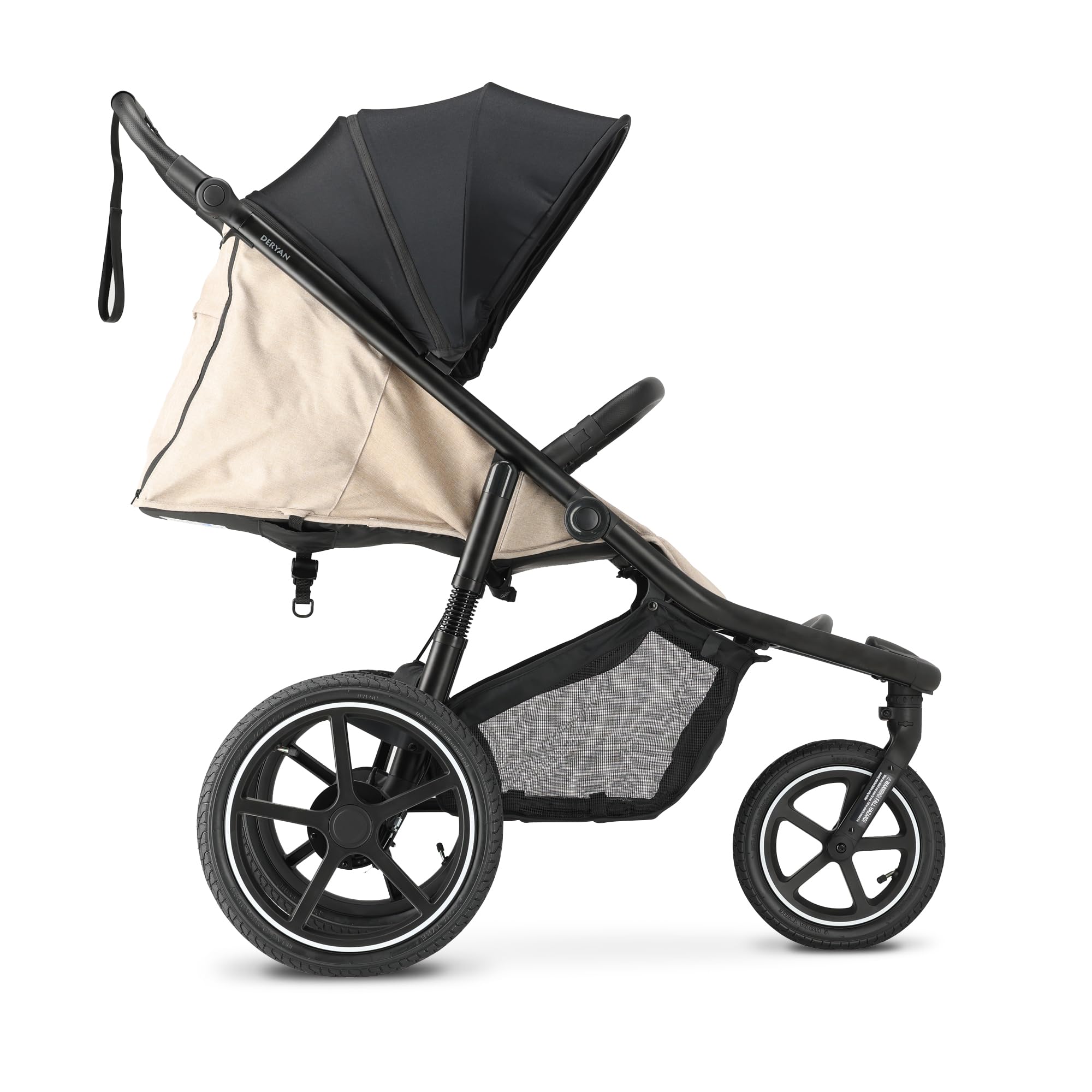 Deryan Bolt Jogger Kombikinderwagen - Zusammenklappbarer Buggy für jedes Gelände - 6 Monate bis 22 kg - Cream