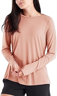 Women's Lightweight Long Sleeve Shirt - UPF 40+ Sun Protection Moisture Wicking, Breathable Bamboo Viscose Shirt