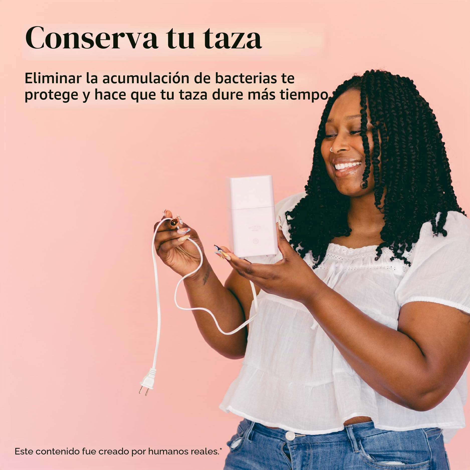 Esterilizador de copa menstrual Pixie + Pixie Cup grande y pequeño - Mata el 99.9% de los gérmenes con la solución de vapor limpiador de copa menstrual - El esterilizador de copa menstrual funciona en
