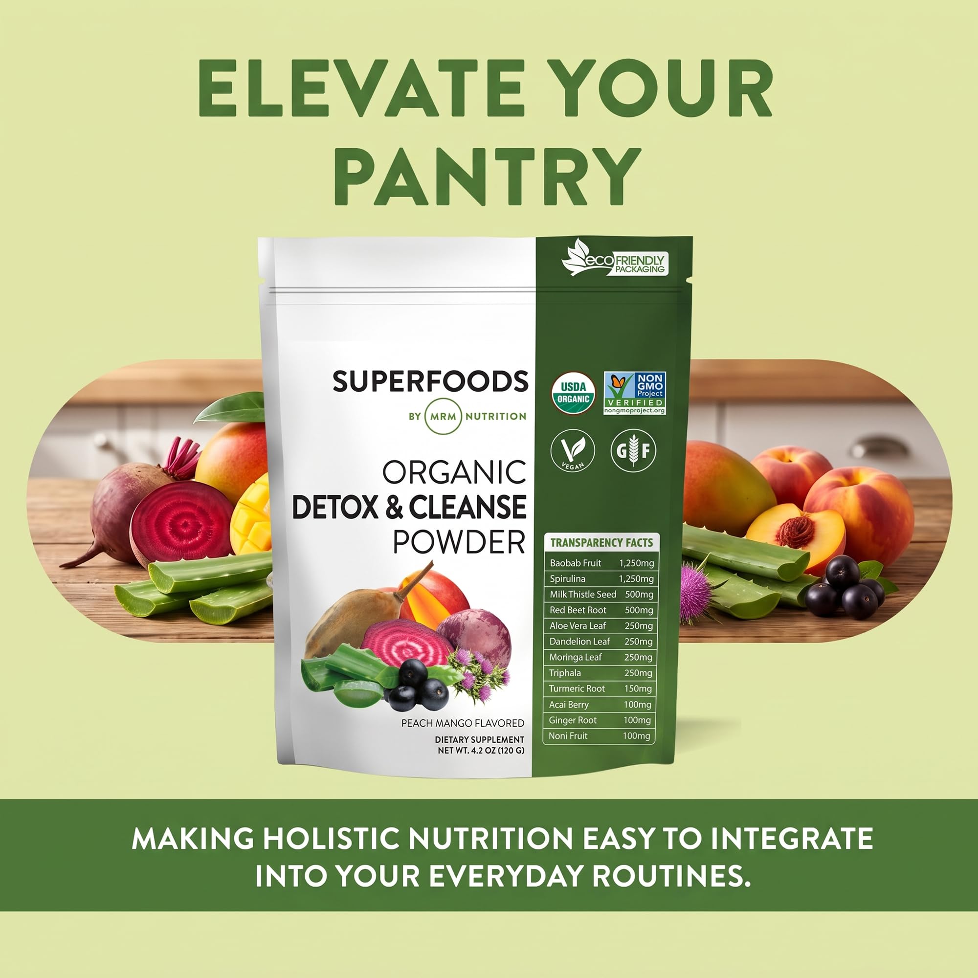 MRM Organic Detox and Cleanse Powder - Peach Mango Flavor - 15 Servings — Amazon image 6