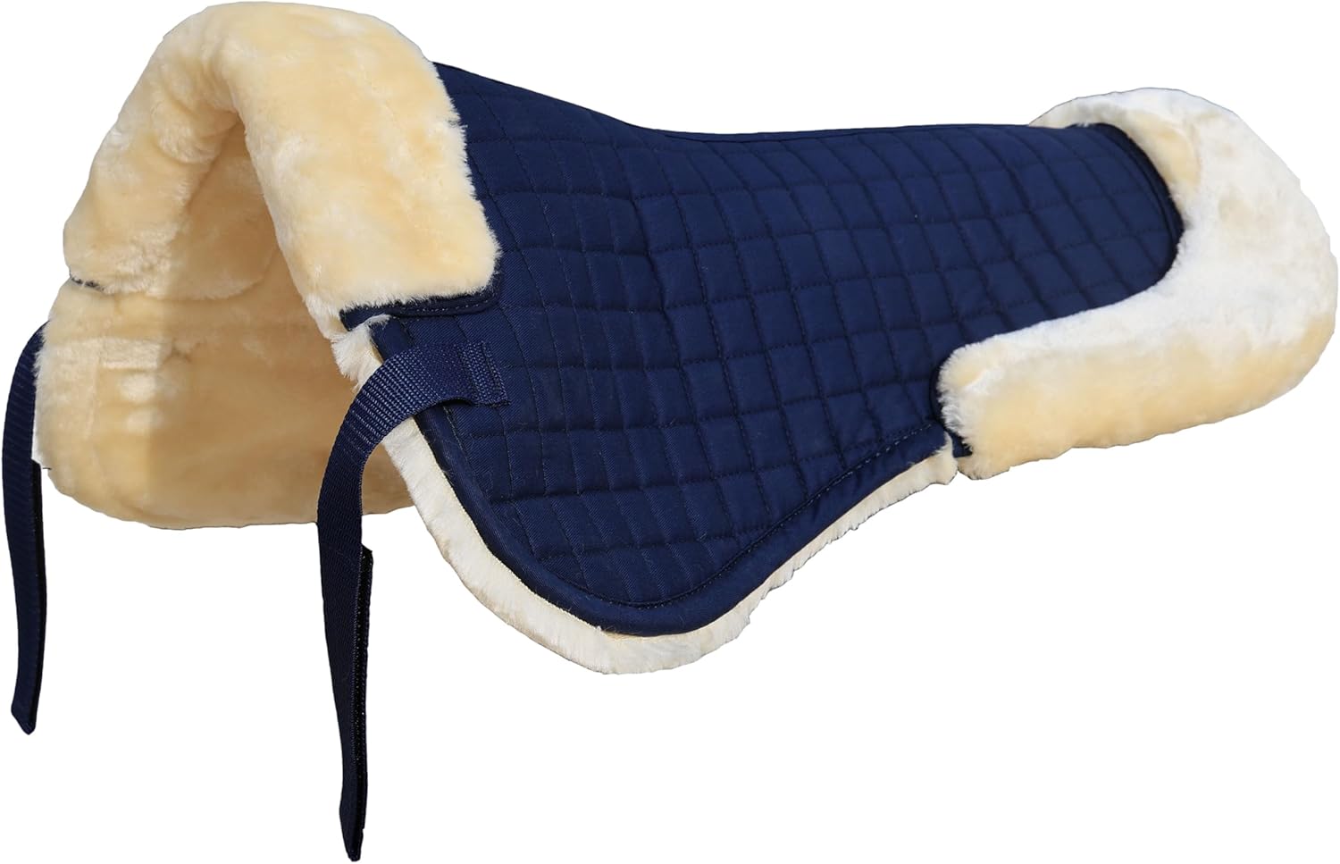 T TEKE Horse Half Pad for English Saddle: 100% Cotton with Thick Synthetic Sheepskin Cushioning for Your Horse’s Comfort