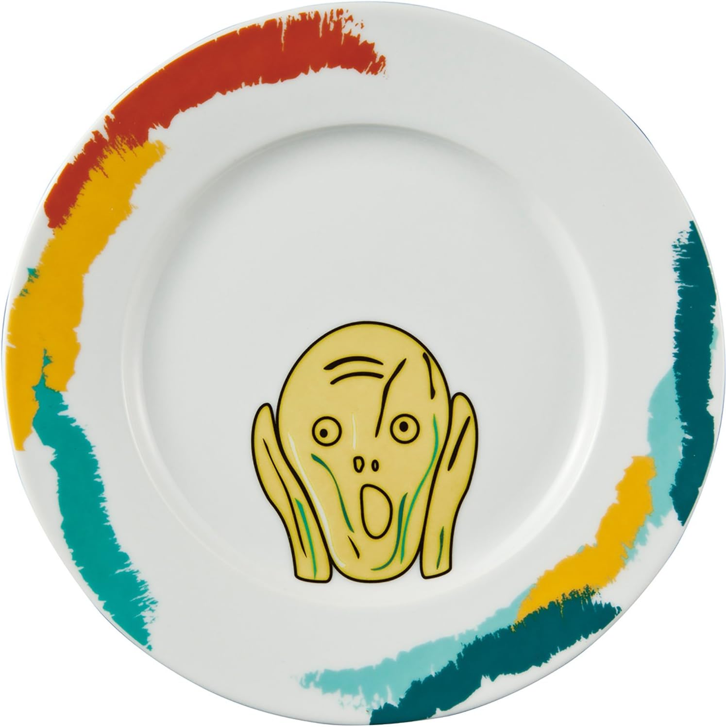 Funny Tableware SAN2767-1 Great Face Dish, Munch Scream, Medium Plate, Diameter 9.3 inches (23.6 cm)