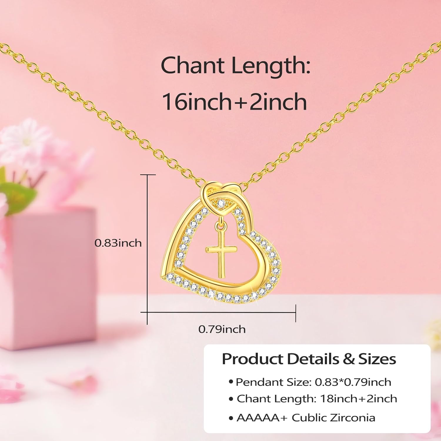 Cross Necklace for Daughter Baptism First Communion Confirmation Graduation Gifts for Daughter - Image 4