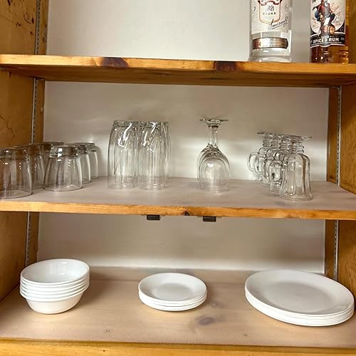 Miniatura 5 de Revestimiento de estante para armarios de cocina de 10 pulgadas de ancho x 20 pies, no adhesivos, antideslizantes, impermeables, de agarre fuerte,