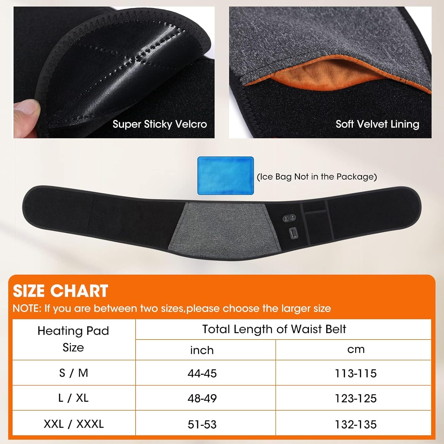 CUEHEAT Heated Waist Belt, Cordless Portable Back and Belly Heating Pad for Women and Girl, Electric Rechargeable Battery Powered