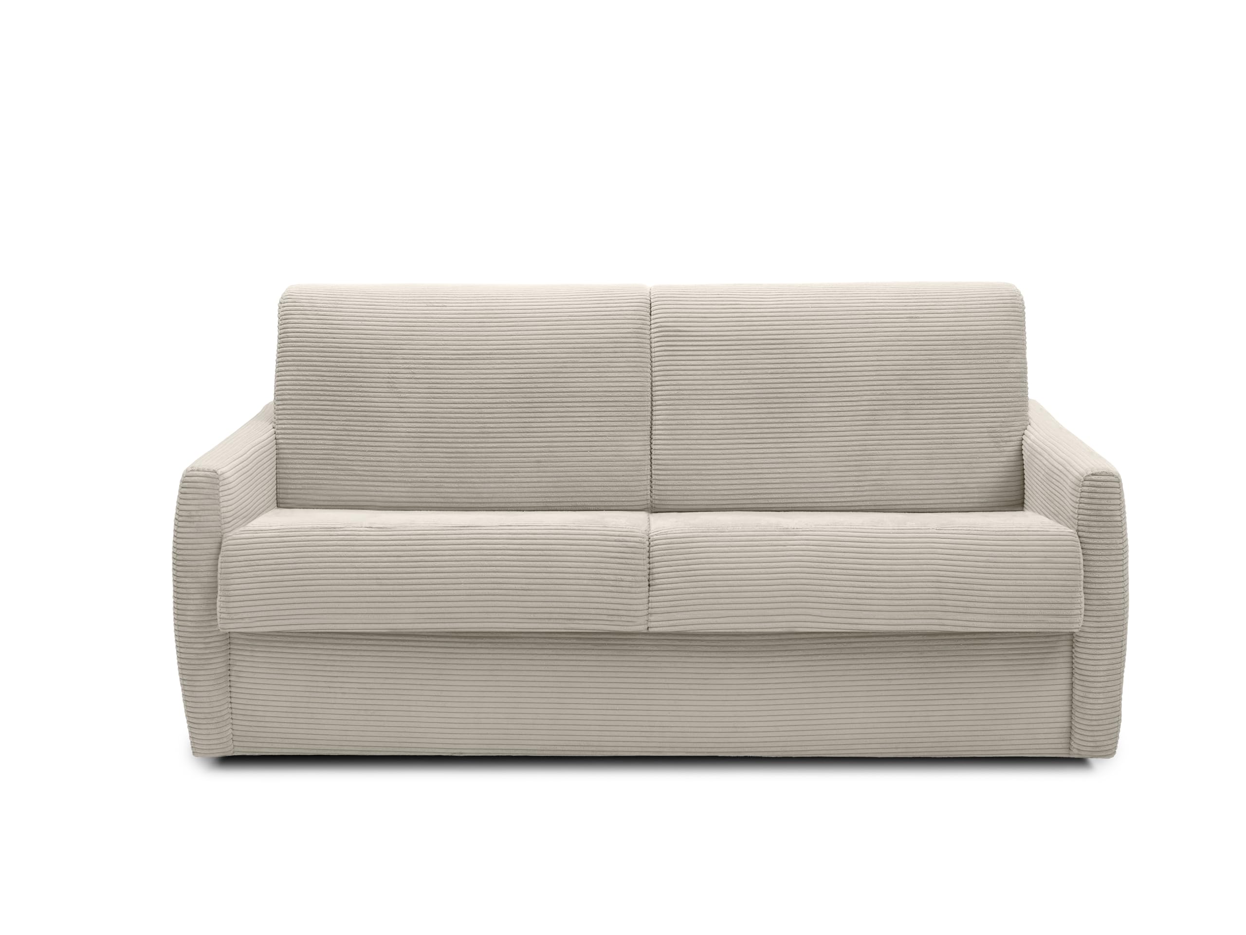 Divano Letto Puma 3 Posti Struttura in Metallo e Legno Imbottitura in Gomma di Poliuretano Rivestimento in Tessuto Rete Elettrosaldata ad Apertura Rapida Materasso 140x190 H14 Ivory