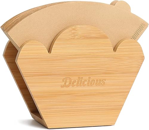Miniatura 7 de Lunavita Soporte para filtros de café, soporte de almacenamiento de filtro de café de cono, soporte de papel de café, estante dispensador para