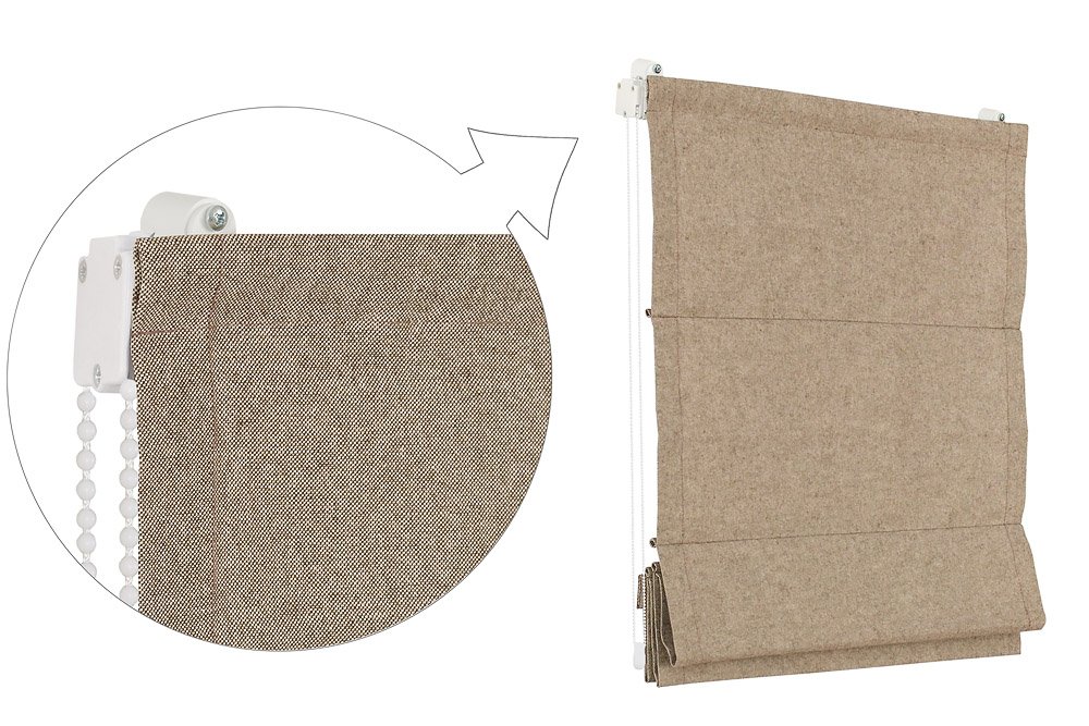 Premium Store bateau Cappuccino plissé 140 x 240 cm – Mega Choix – Dimensions 11 et 7 couleurs dans notre boutique – Rideau store pliant