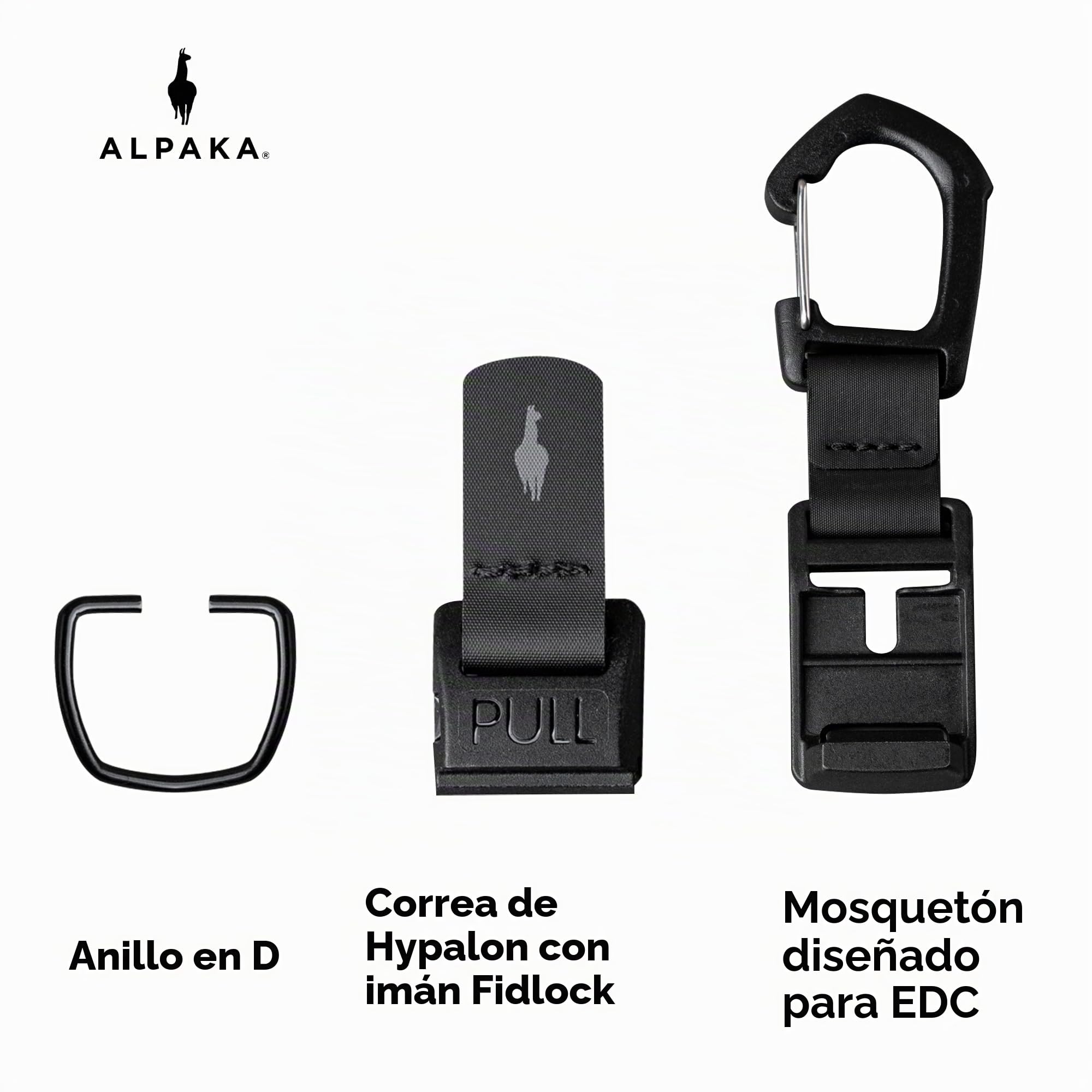 ALPAKA HUB Carabiner – Mosquetón EDC Magnético | Versión Pro también disponible, liberación rápida, compatible con sistema HUB, para bolsa y cinturón, accesorios tácticos