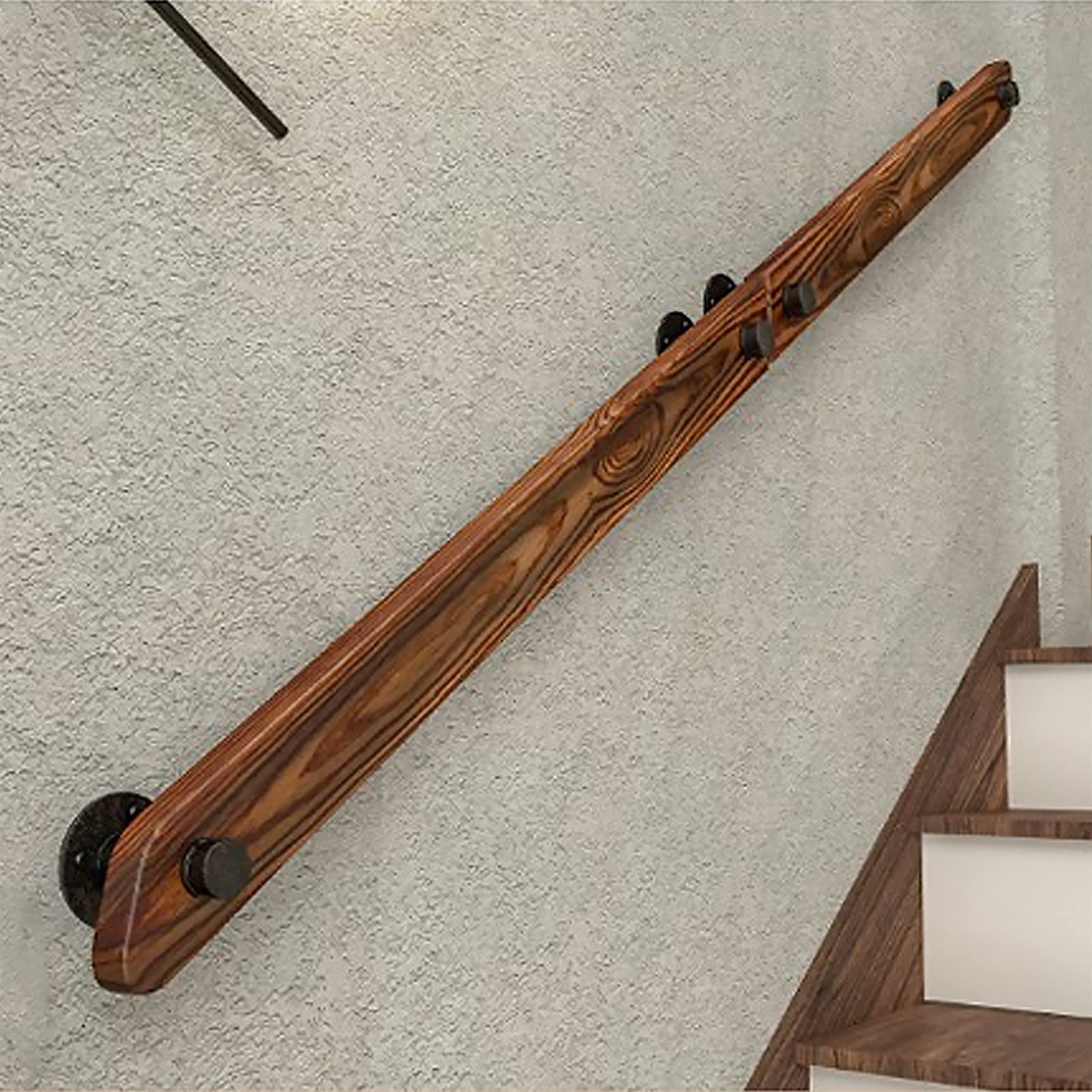 Corrimano in Legno Antiscivolo, Maniglione per Scale per Interni Esterni, Casa Contro Il Muro Loft Ringhiere per Anziani Corridoio Asta di Supporto per Corridoio, 1.6ft-20ft (Size