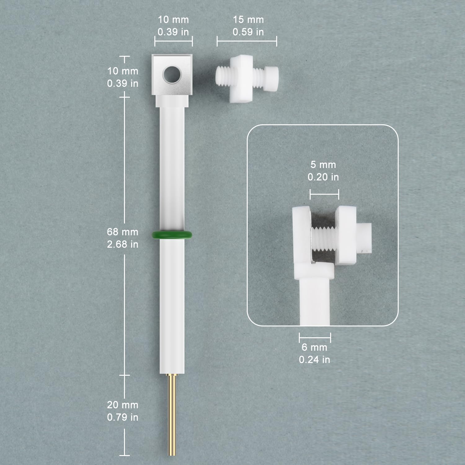 stonylab Titanium Sheet Electrode Holder with 10x10x0.1mm Substrate, 99.99% Purity