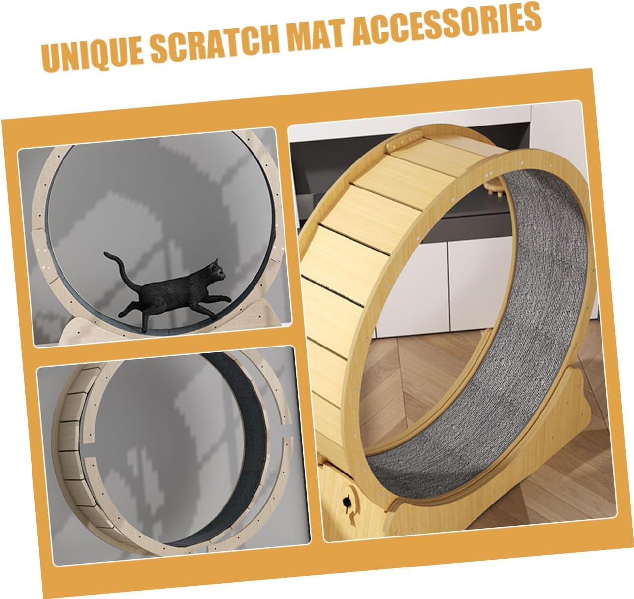 Cat Exercise Wheel Replacement Mat Multifunctional Cat Scratcher Pad for Running and Play Easy Installation Fit