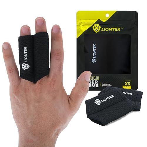 LIONTEK Par de mangas para dedos de doble flujo V3: soporte articular y compresión para actividad, BJJ, fitness, voleibol, baloncesto y más