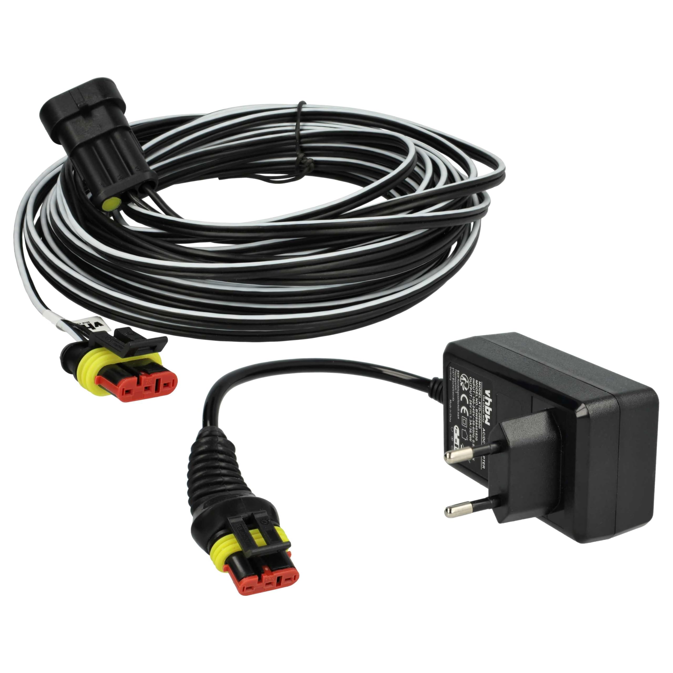 vhbw 1x alimentatore, 1x cavo a bassa tensione 10 m compatibile con McCulloch ROB S800 (2020) tosaerba
