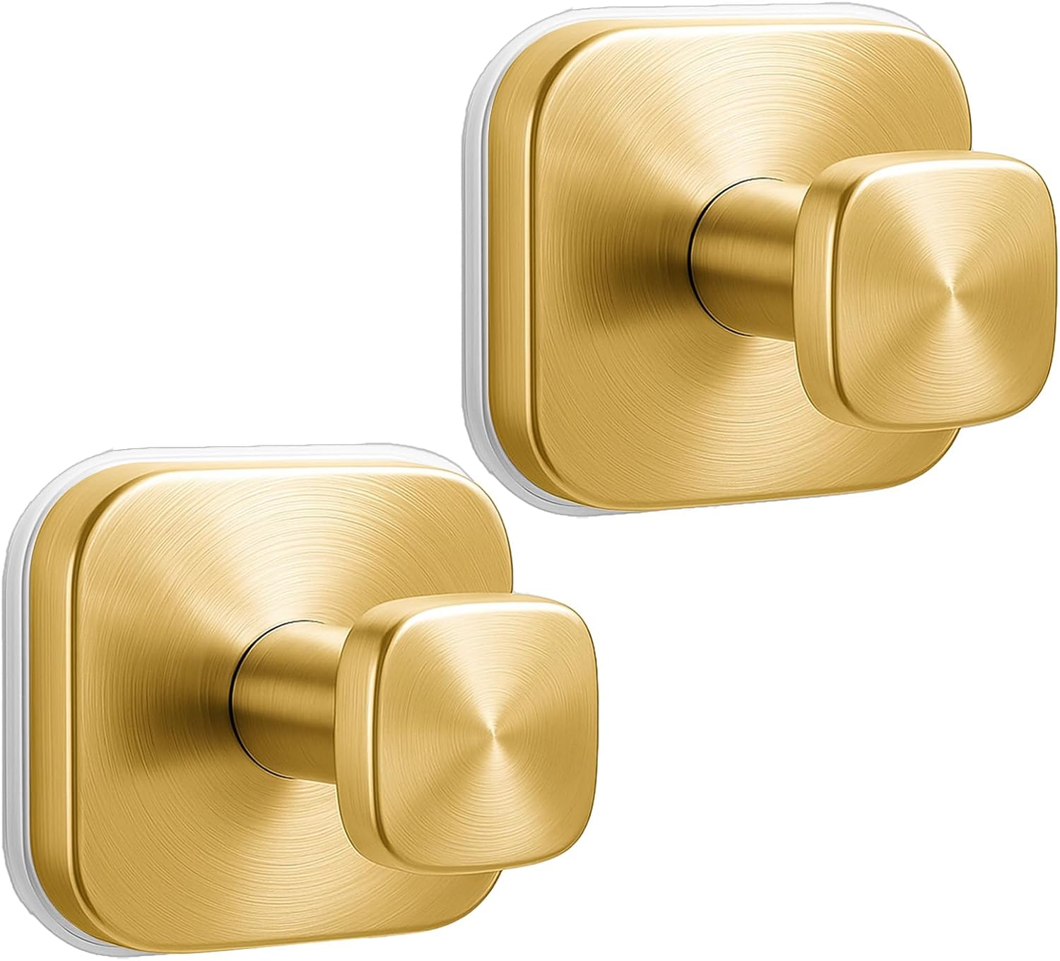 Shower Hooks for Inside Shower,Reusable Suction Cup Hooks for Glass Window,Mirror,Removable Towel Hooks for Bathroom,2 Pack(Gold)