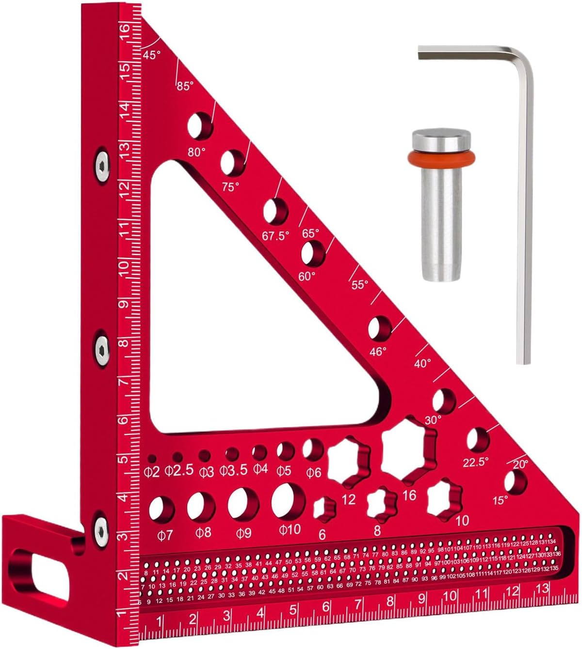 Multi Angle Measuring Ruler - Multi-angle Carpenter Marking Ruler for Woodworking,Adjustable Woodpeckers Tools for Drawing Furniture Crafting Workshop Leveling Layout Rafter Cutting