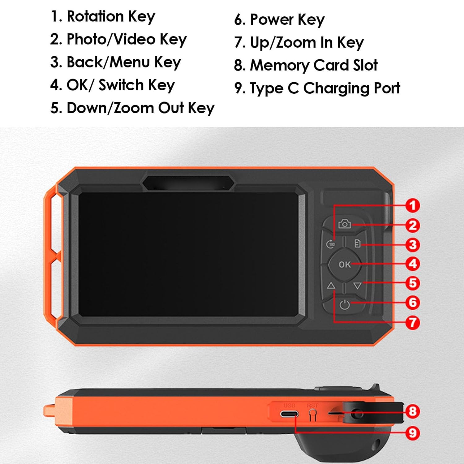 Eujgoov Industrial Endoscope Camera, 5 Inch IPS HD Display Dual Lens Borescope 7.9mm LED Lights for Car Maintenance Plumbing Inspection